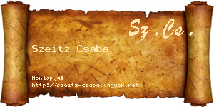 Szeitz Csaba névjegykártya